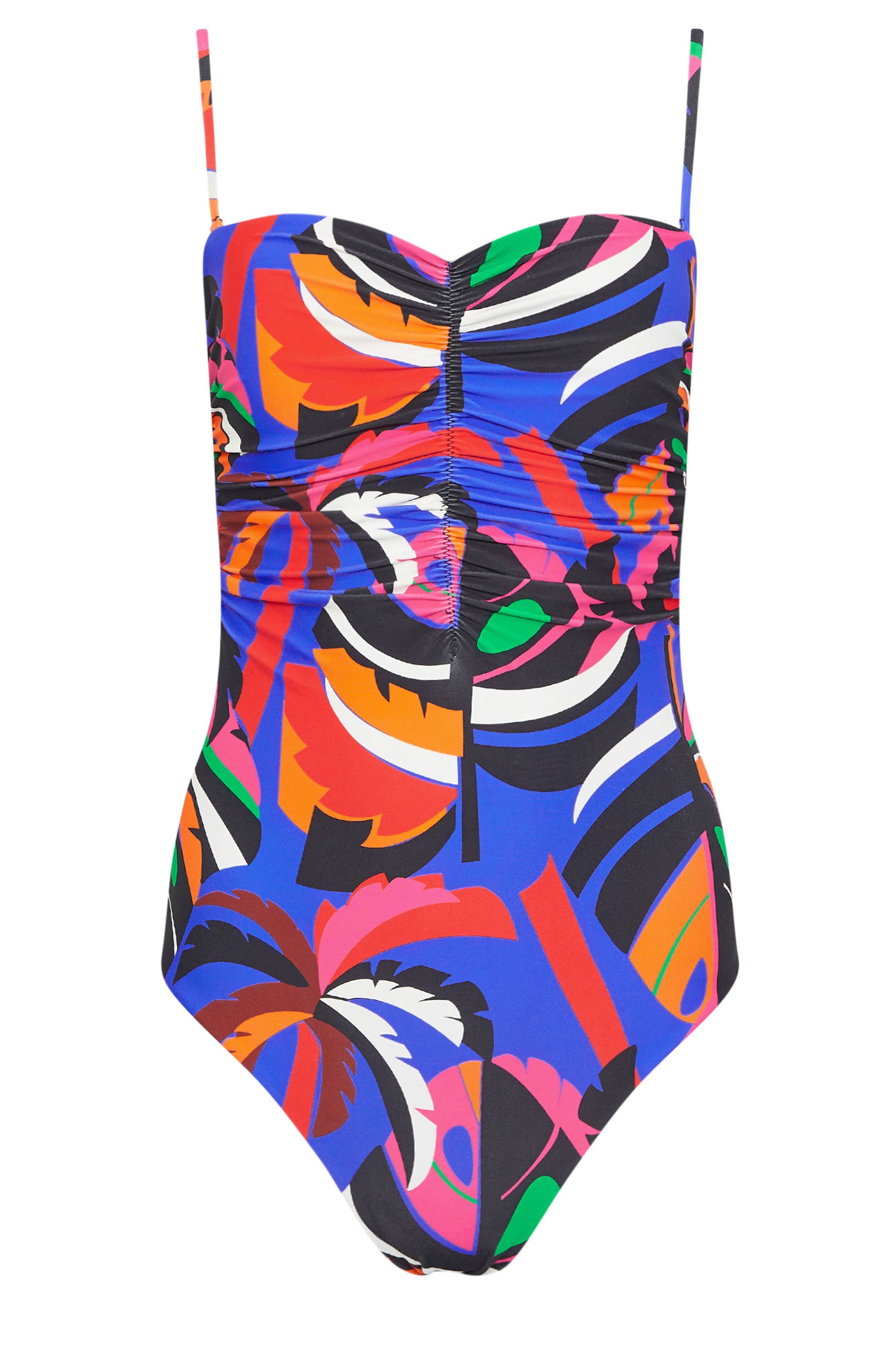  STAR Blue Abstract Print Tummy Control Swimsuit