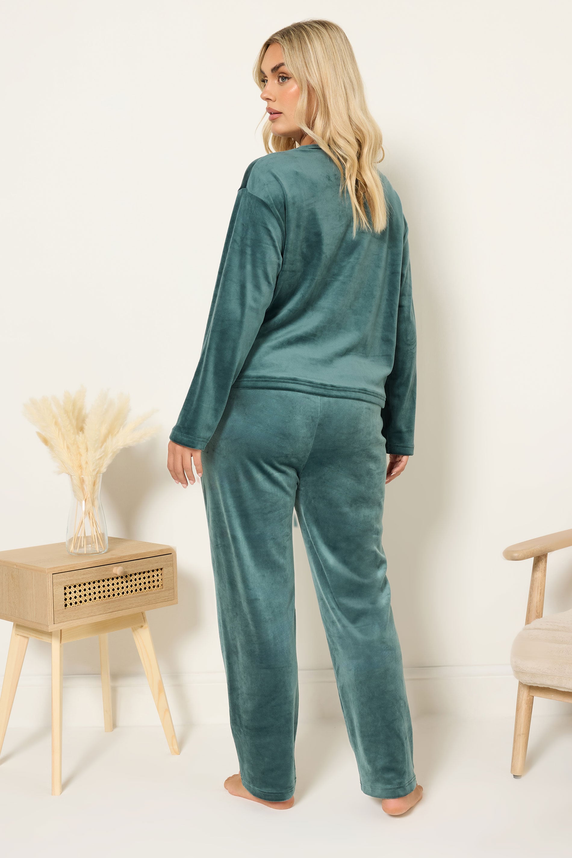  YOURS Curve Ensemble De Pyjama Super Luxe Vert