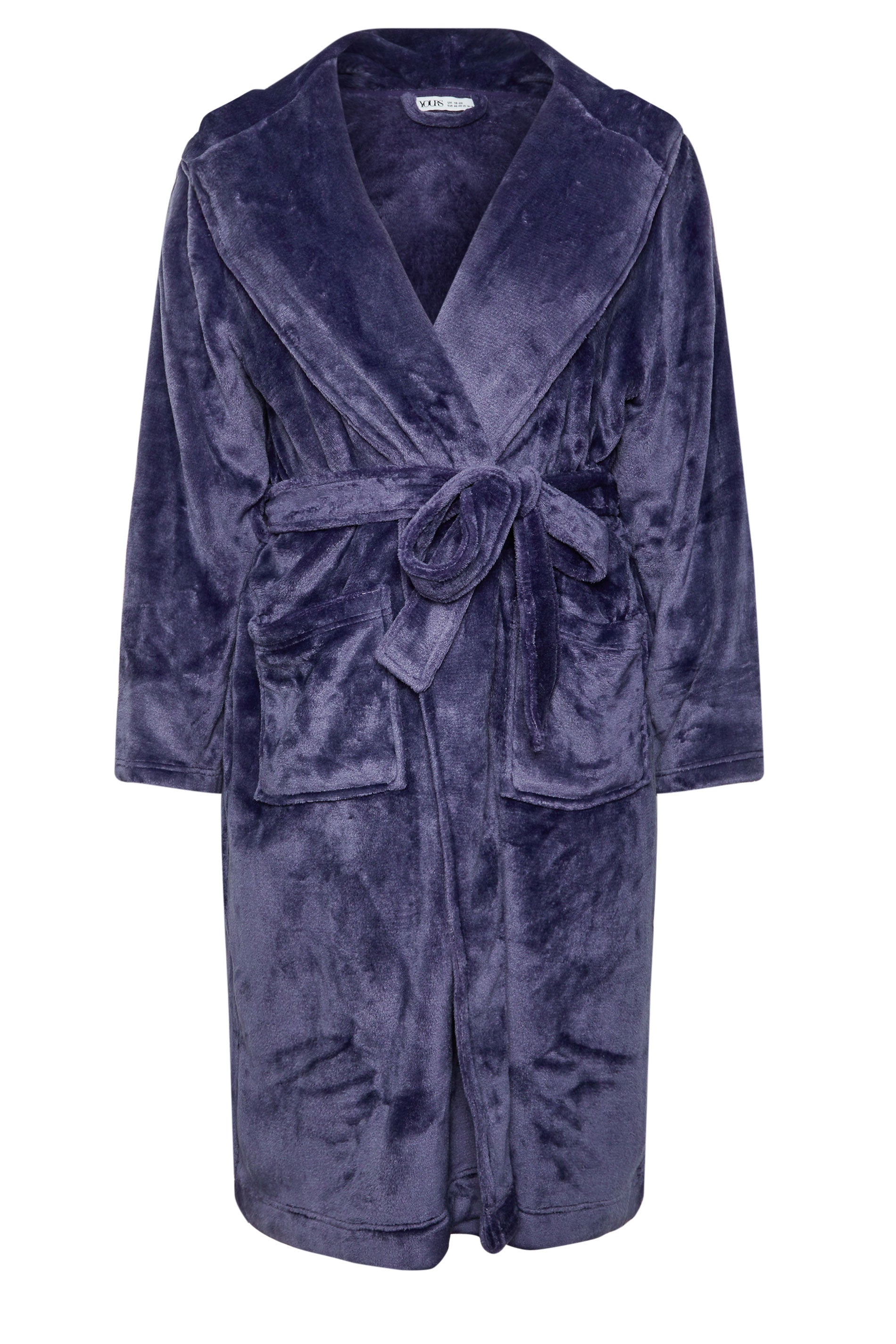  YOURS - Robe De Chambre En Bleu-Violet à Capuche