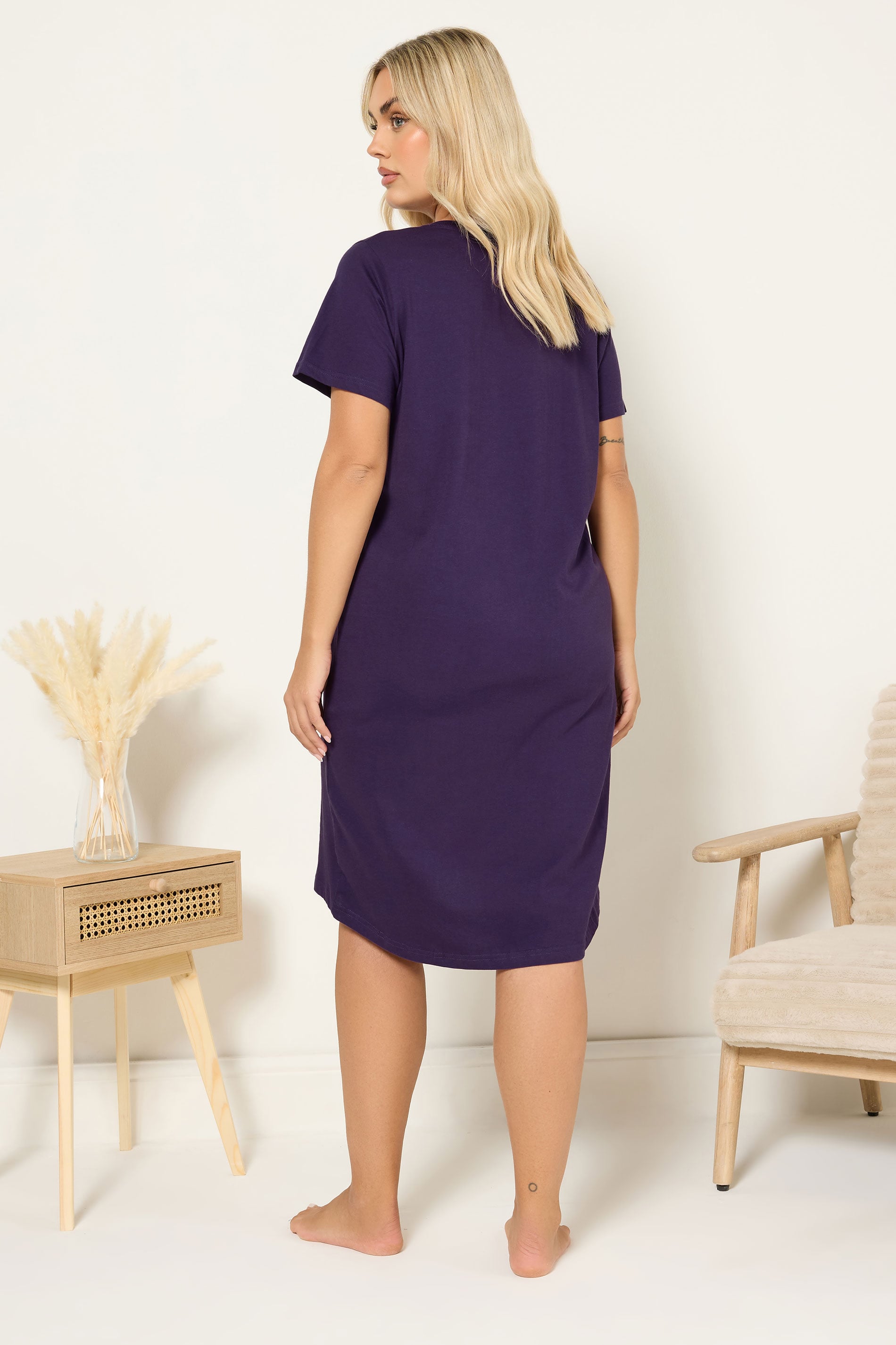  YOURS Curve Chemise De Nuit Violette « Nighttime Snuggles » Hérisson