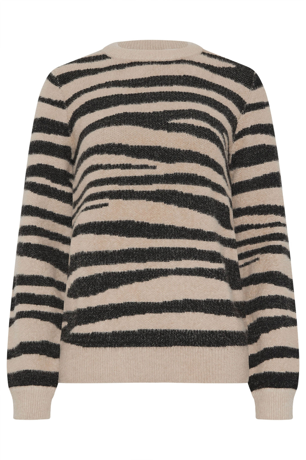  LTS Tall Beige Brown Knitted Zebra Print Jumper