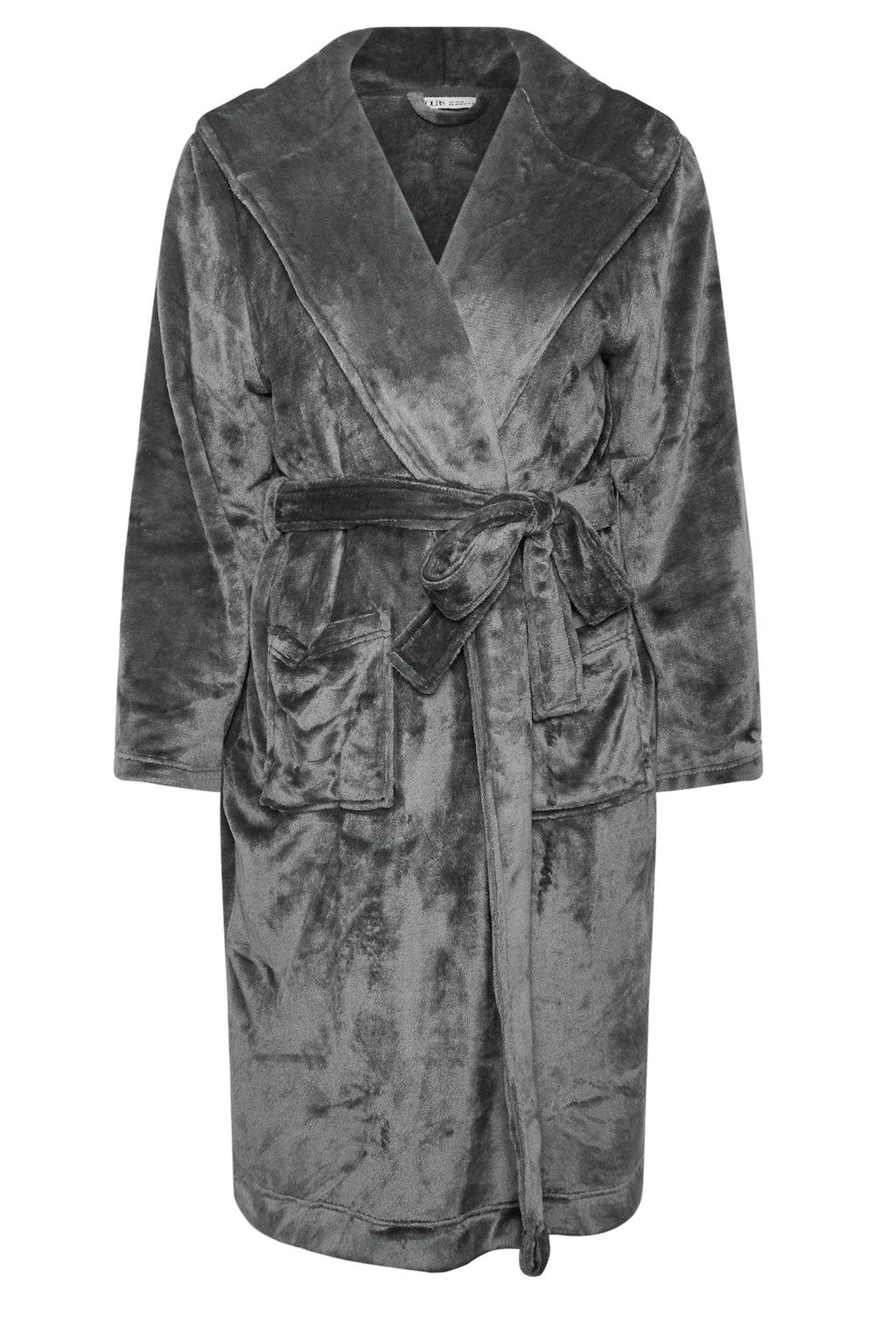  YOURS - Robe De Chambre En Gris Charbonneux à Capuche