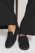  Mocassins Froncés En Similicuir Noir, Coupe Extra Large EEE