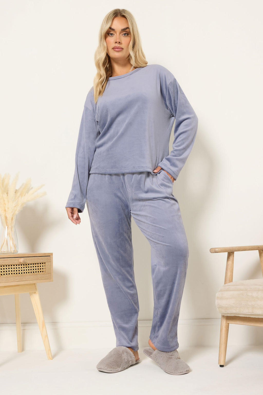  YOURS Curve Ensemble De Pyjama Super Luxe Bleu