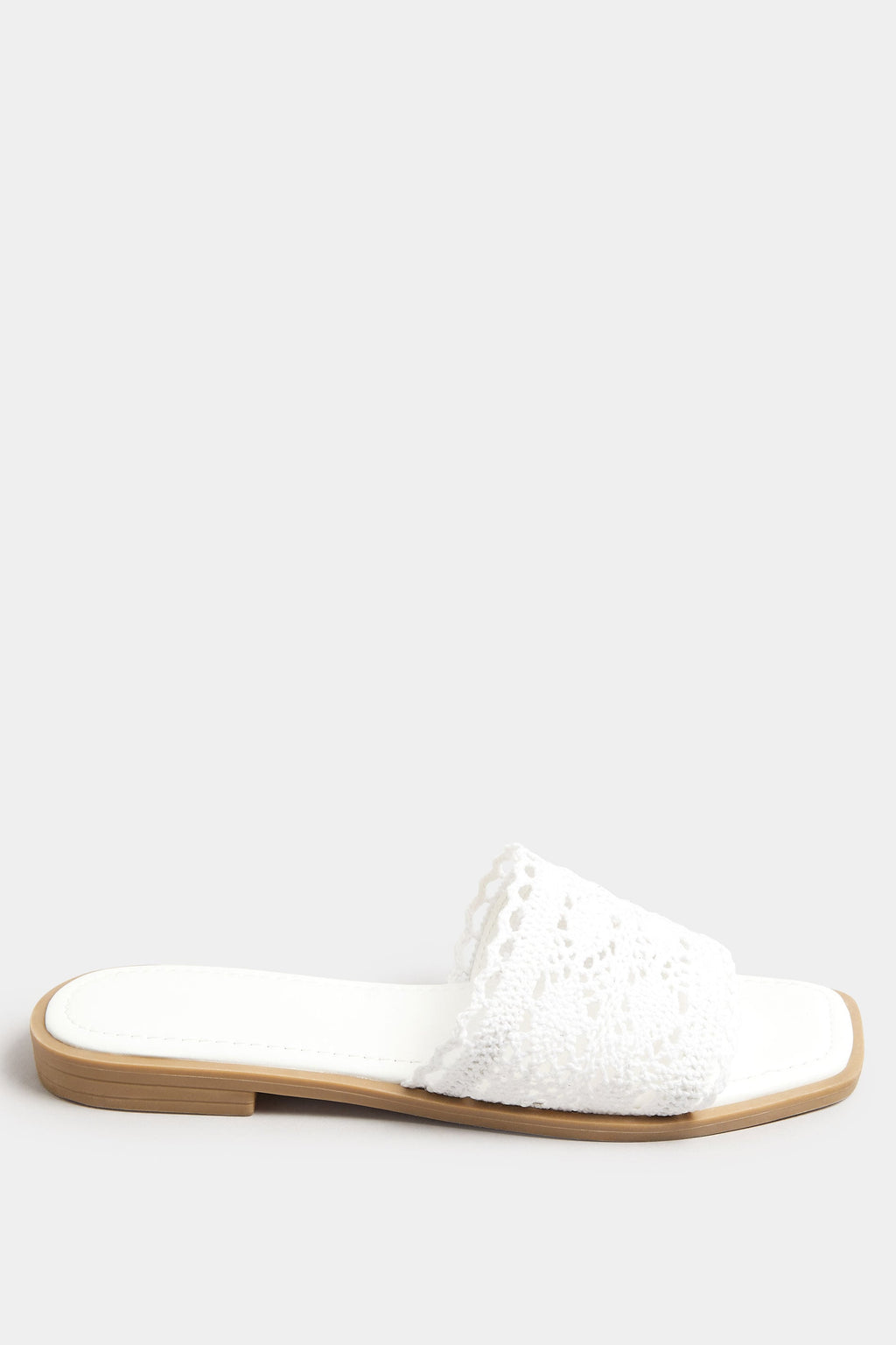  Mules Blanches En Crochet Pieds Extra Larges EEE